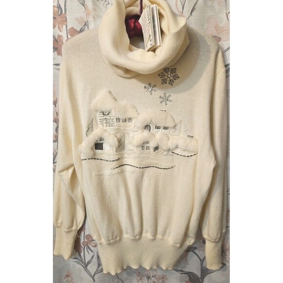 Dino Valiano Vintage W Germany Merino Wool Angora Winter Scene Sweater Sz 12 NEW,All Products : American Fashion Style Bags On Sale